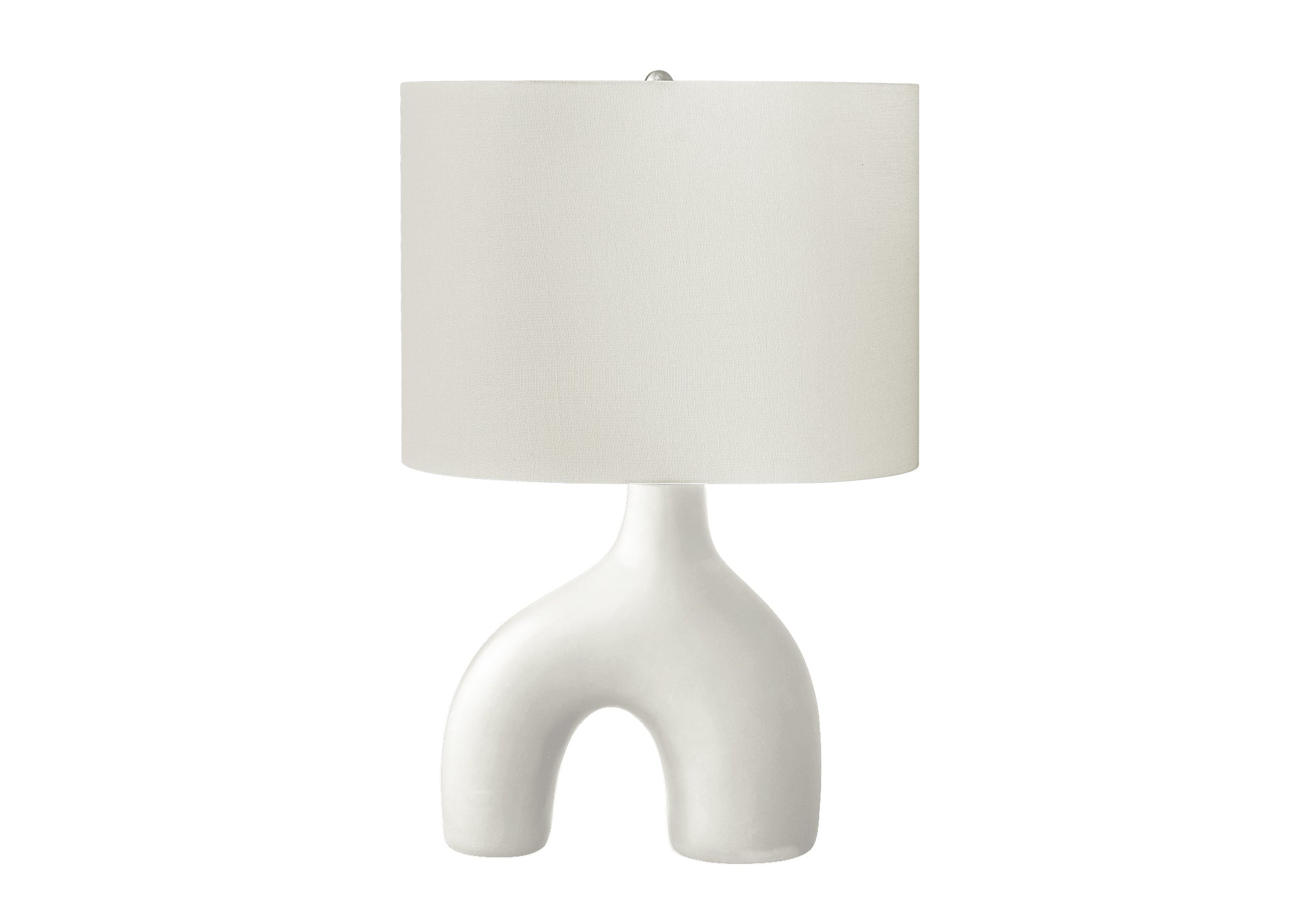 25"H Table Lamp, Grey Ceramic Base, Ivory Shade-Lighting-DECOROLALA