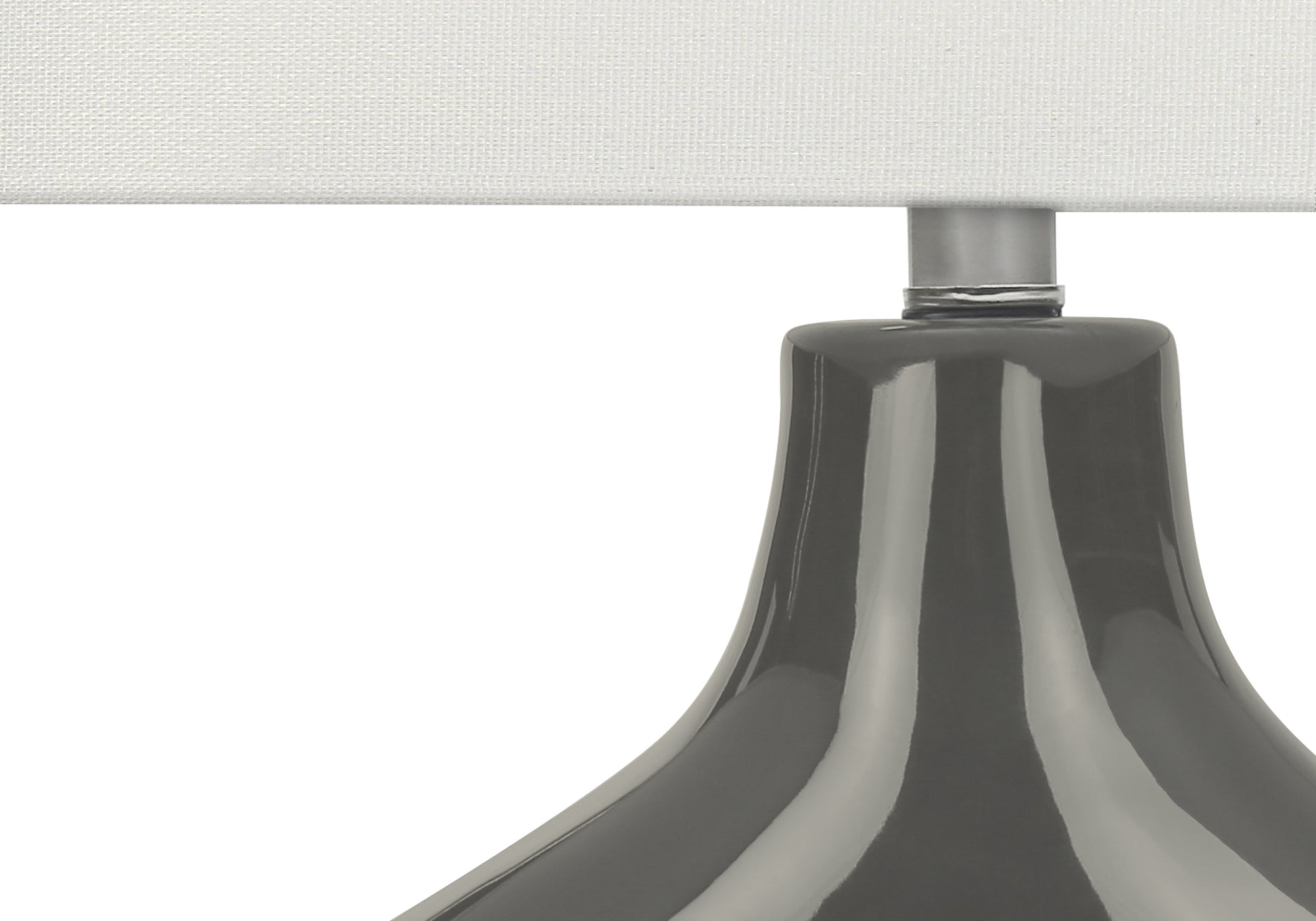 25"H Table Lamp, Grey Ceramic Base, Ivory Shade-Lighting-DECOROLALA