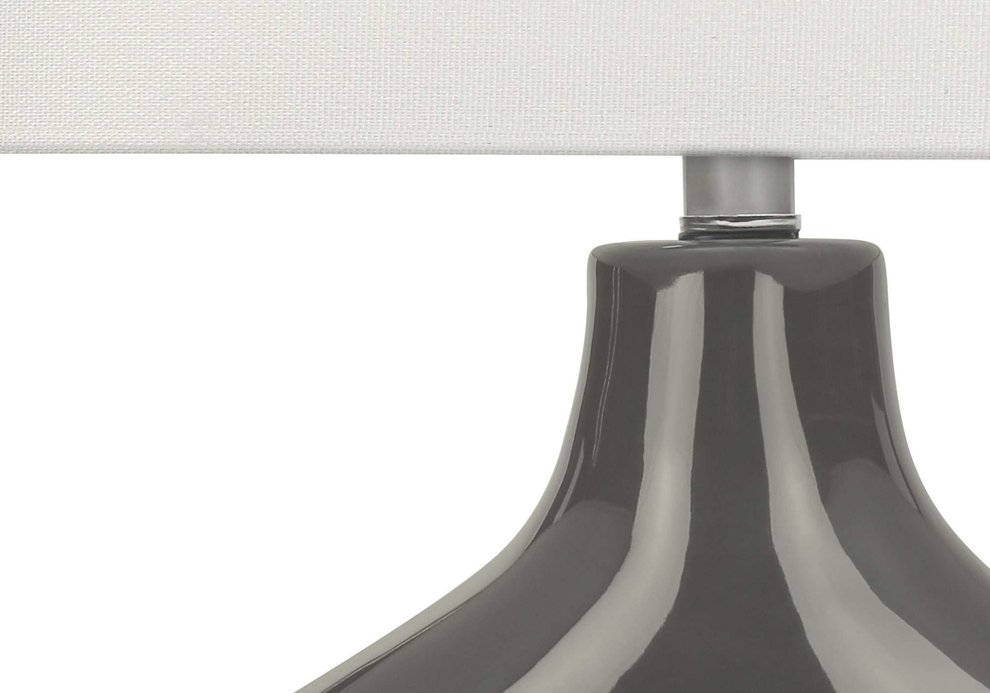 25"H Table Lamp, Grey Ceramic Base, Ivory Shade-Lighting-DECOROLALA