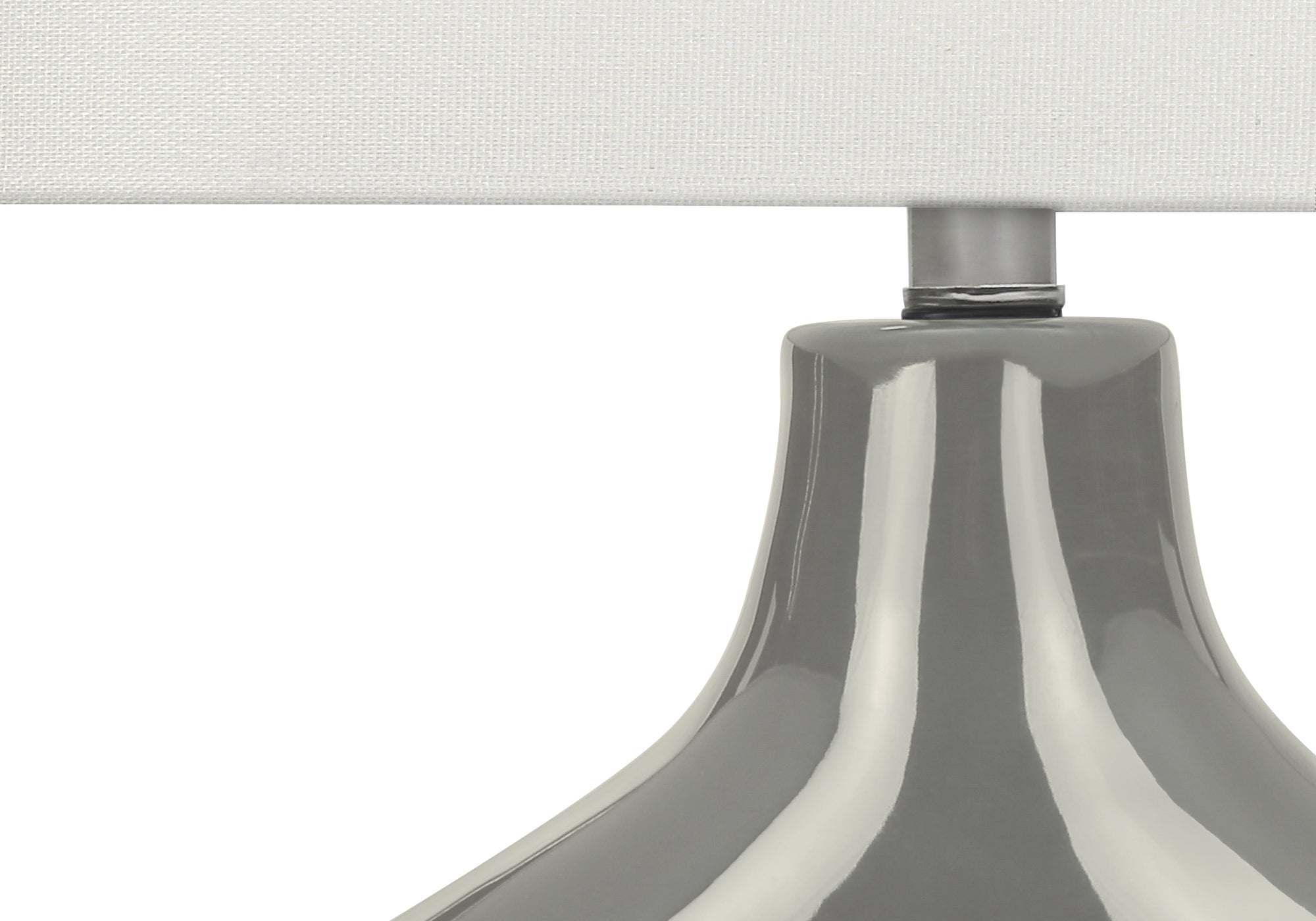 25"H Table Lamp, Grey Ceramic Base, Ivory Shade-Lighting-DECOROLALA