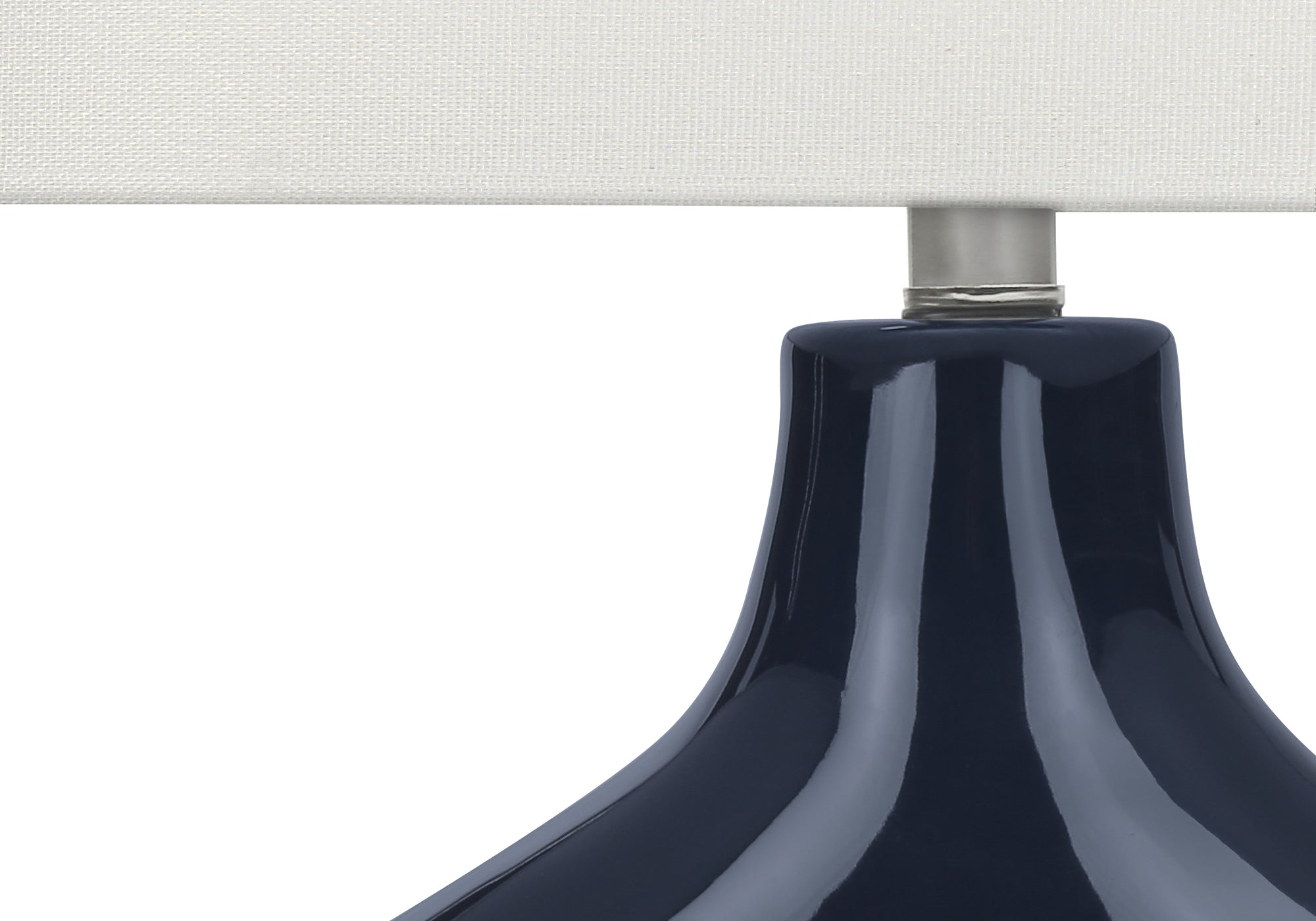 25"H Table Lamp, Grey Ceramic Base, Ivory Shade-Lighting-DECOROLALA