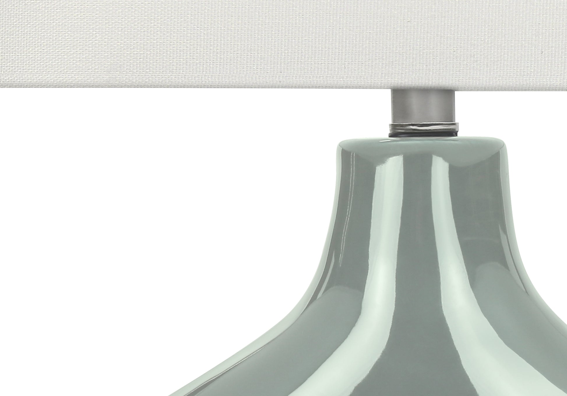 25"H Table Lamp, Grey Ceramic Base, Ivory Shade-Lighting-DECOROLALA
