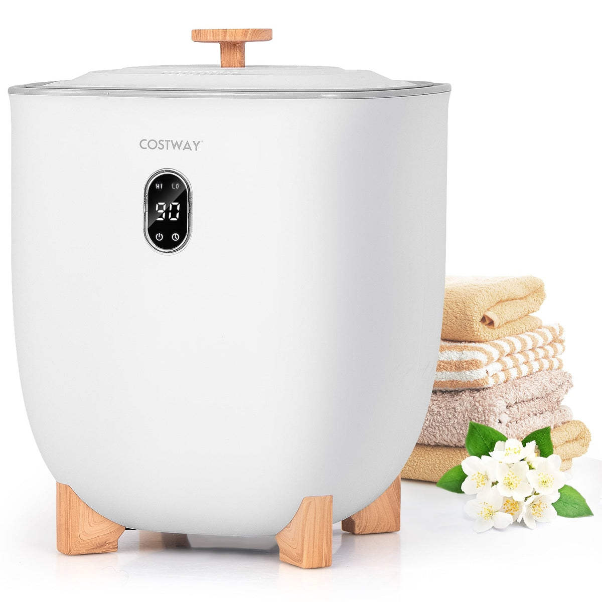 25L Towel Warmer Bucket - White 2-Level Heating Auto Shut-Off-Dryers-DECOROLALA