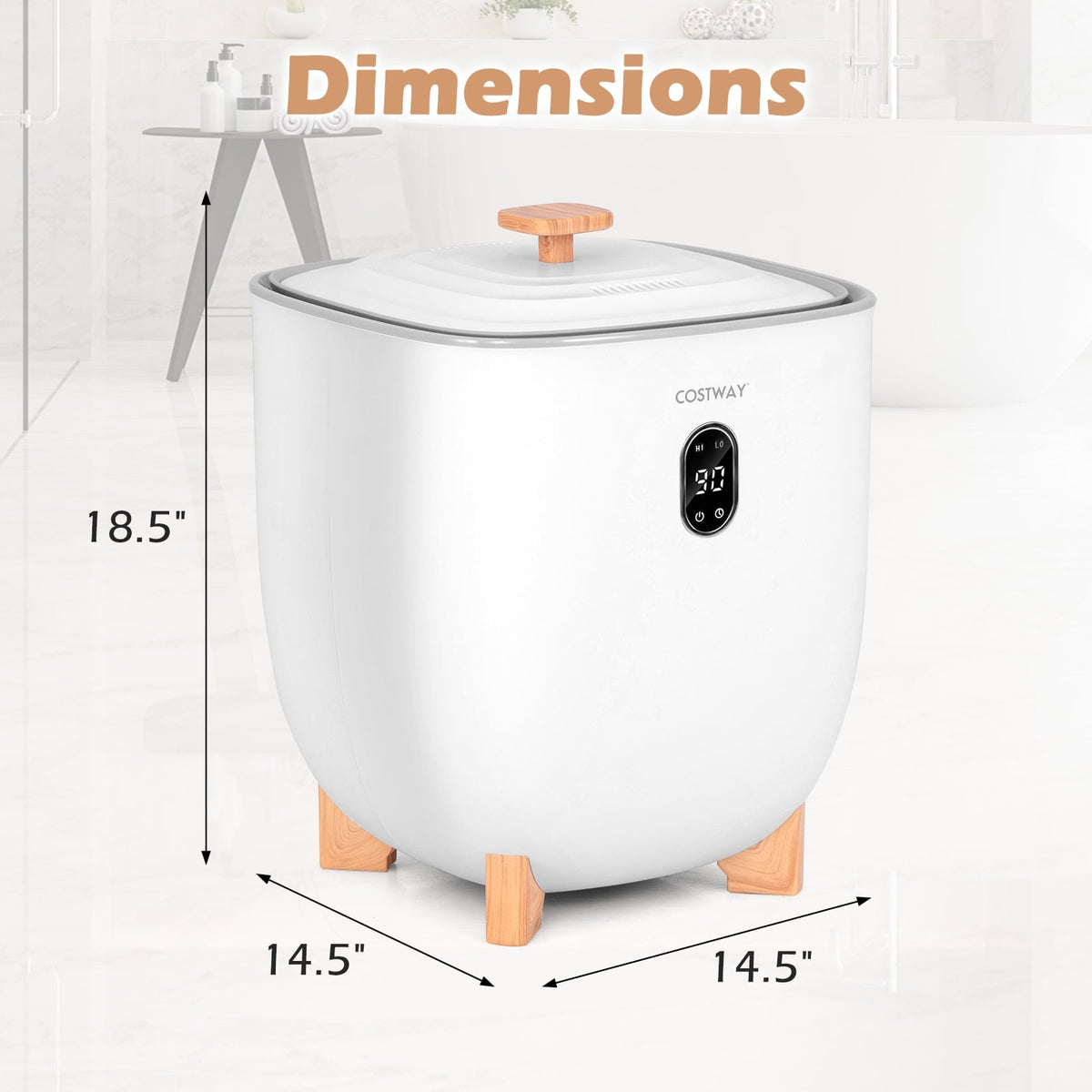 25L Towel Warmer Bucket - White 2-Level Heating Auto Shut-Off-Dryers-DECOROLALA