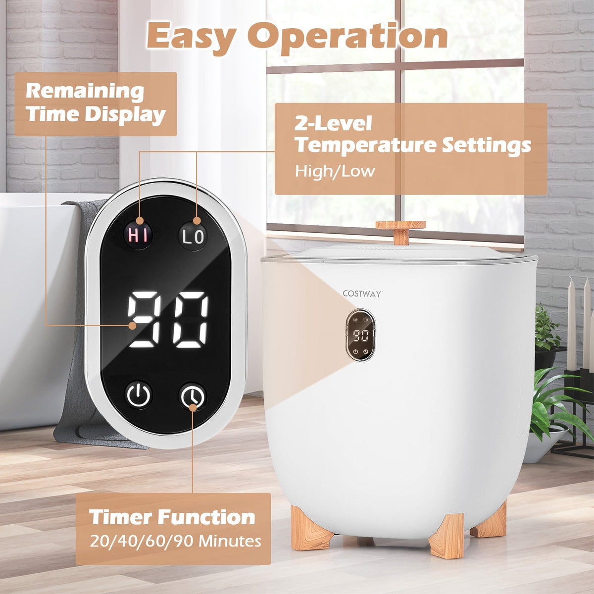 25L Towel Warmer Bucket - White 2-Level Heating Auto Shut-Off-Dryers-DECOROLALA