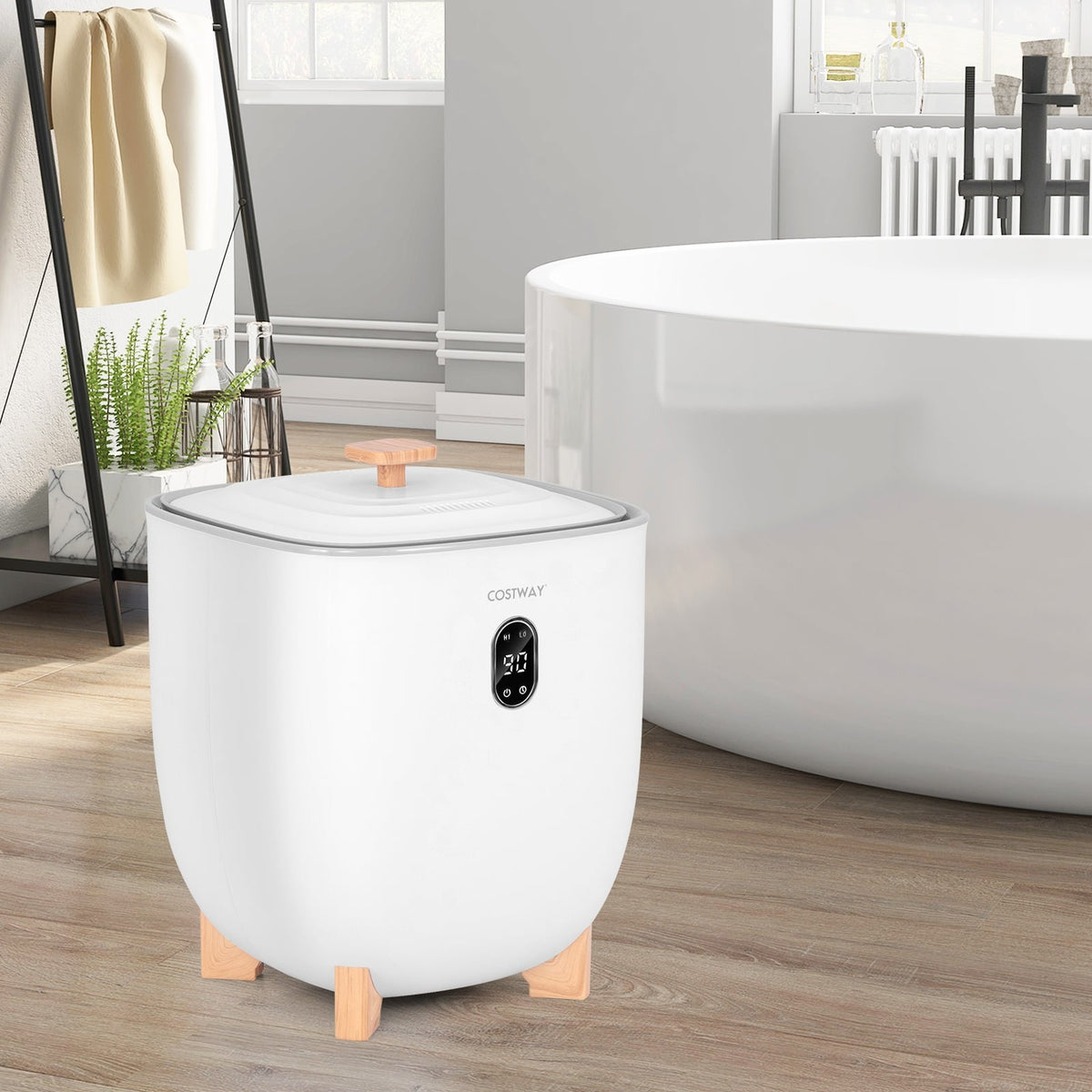 25L Towel Warmer Bucket - White 2-Level Heating Auto Shut-Off-Dryers-DECOROLALA