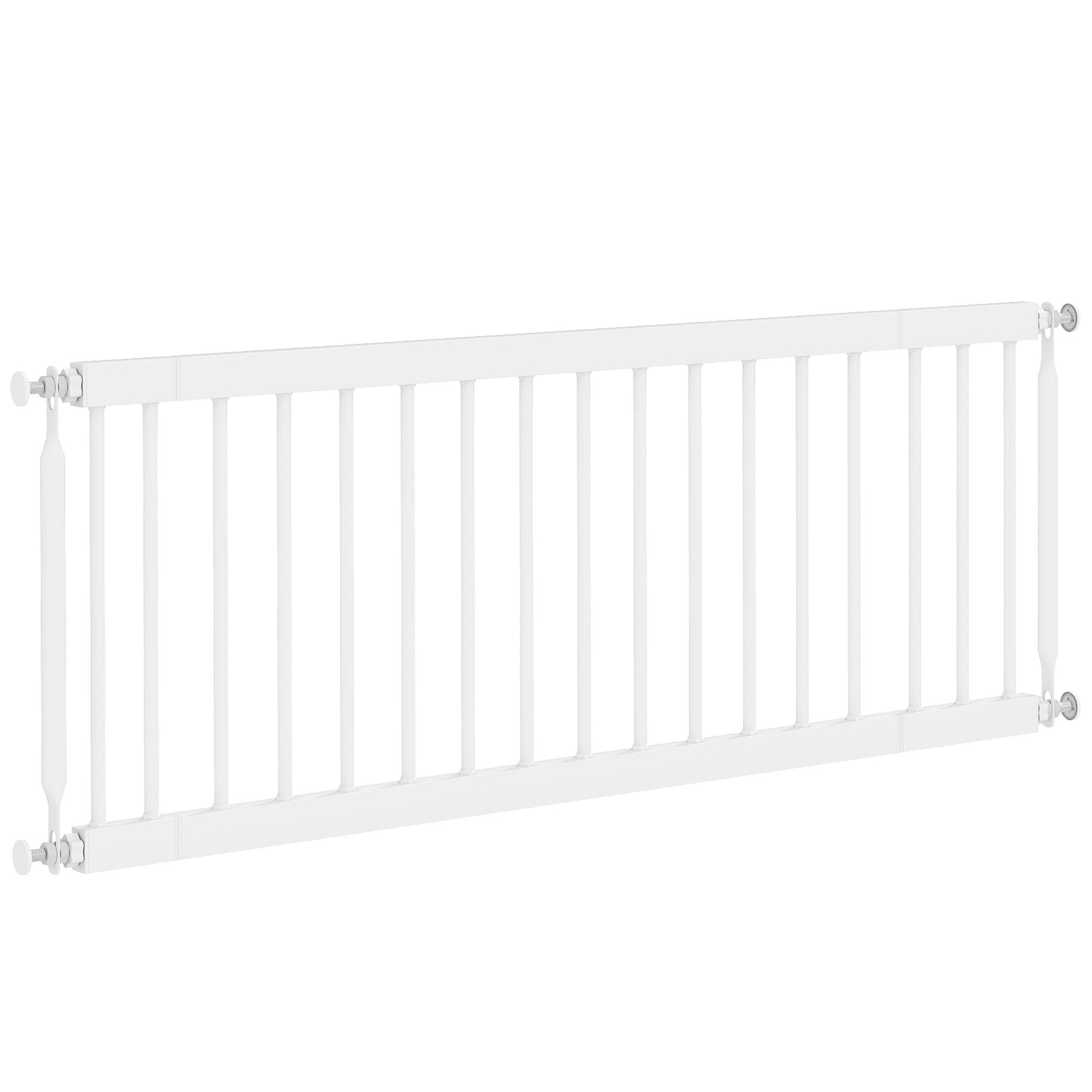 26"-37" Dog Gate, Adjustable Pet Gate, Fits 14" Tall with 2 Extension, Pressure Mount Kit for Stairs and Doorways, White-Dogs-DECOROLALA