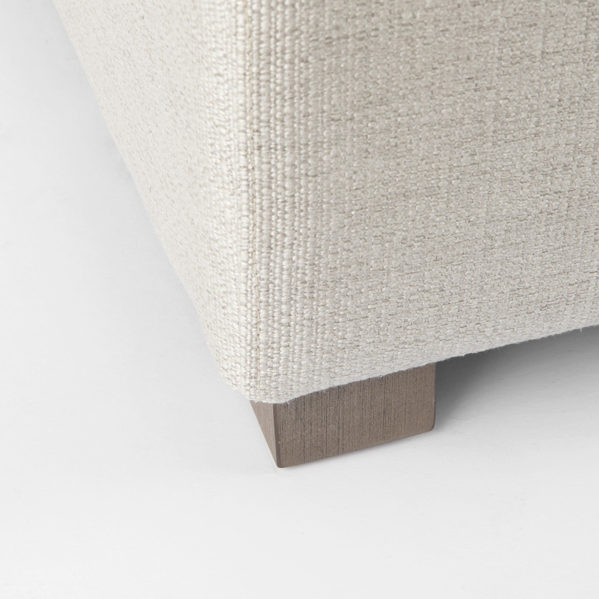 26" Beige Fabric and Brown Cocktail Ottoman-Ottomans-DECOROLALA