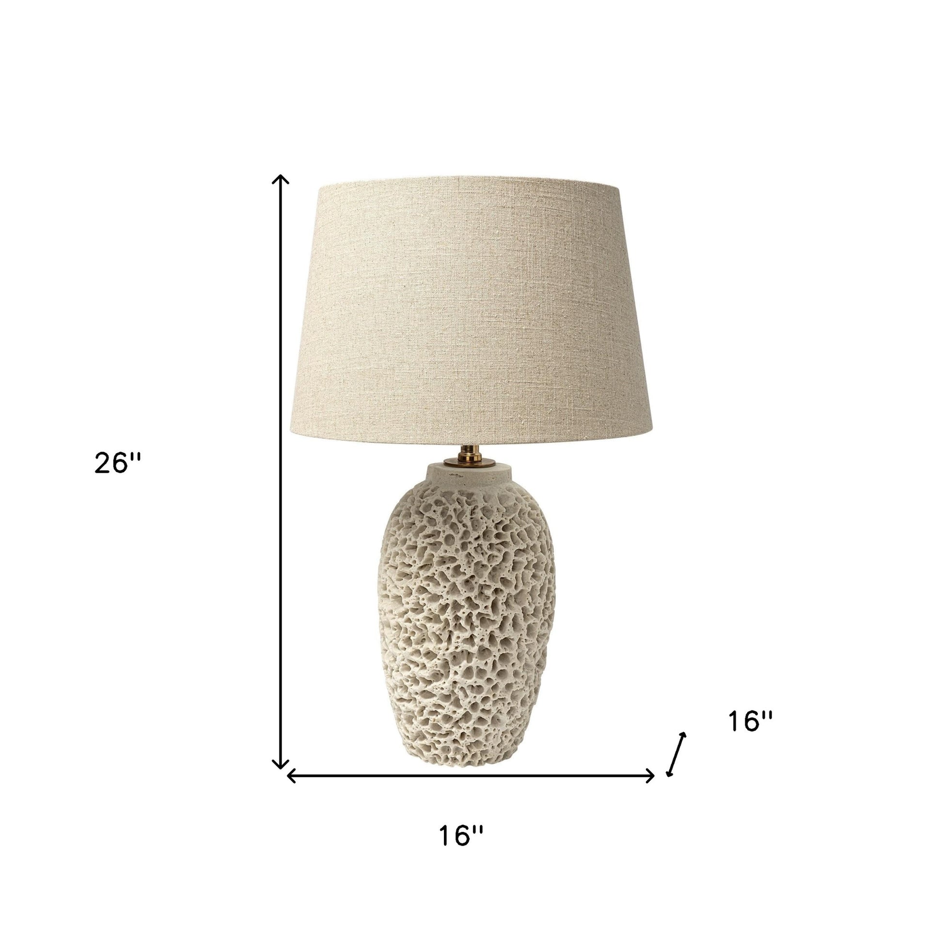 26" Beige Lamp Base LED With Champagne Shade-Table Lamps-DECOROLALA