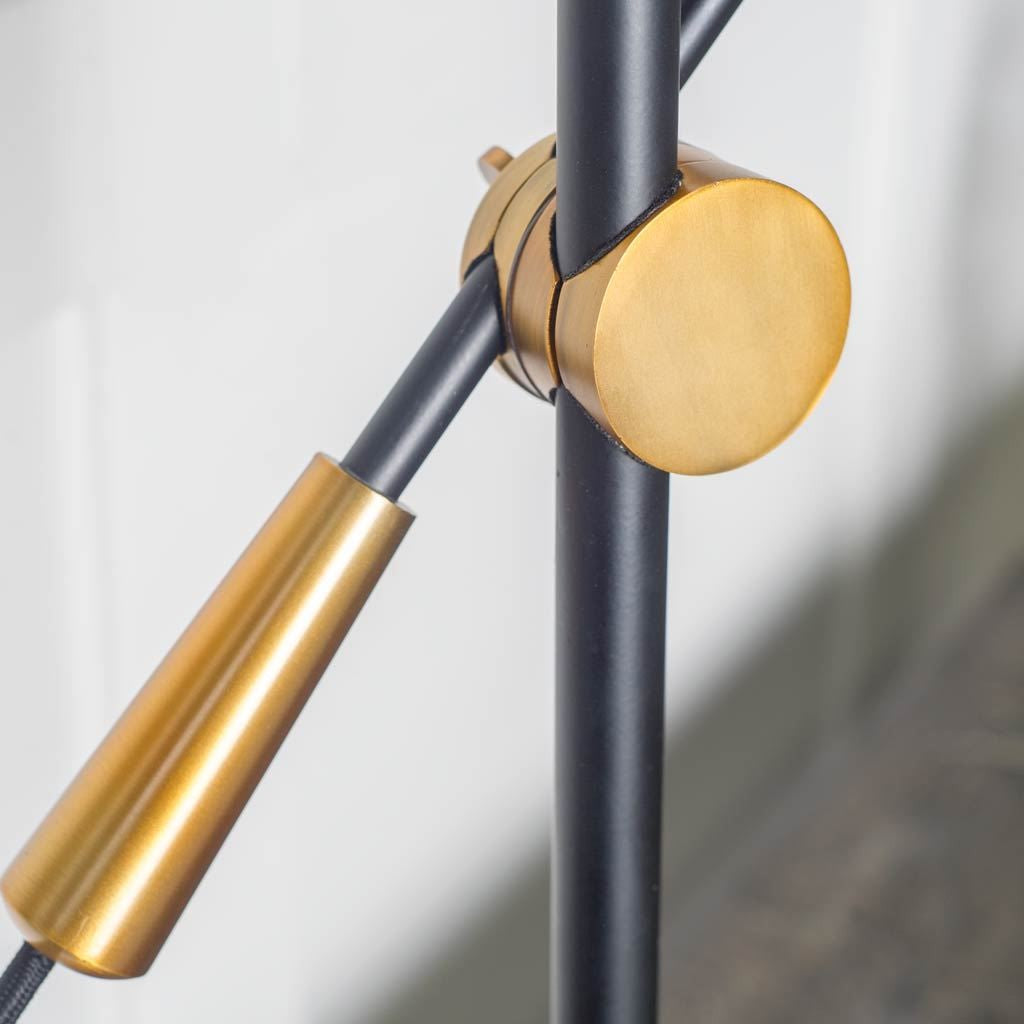 26" Black Metal Swing Arm With Black Cone Shade-Table Lamps-DECOROLALA