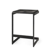 26" Black Solid Wood and Metal Backless Counter Height Bar Chair-Bar Chairs-DECOROLALA