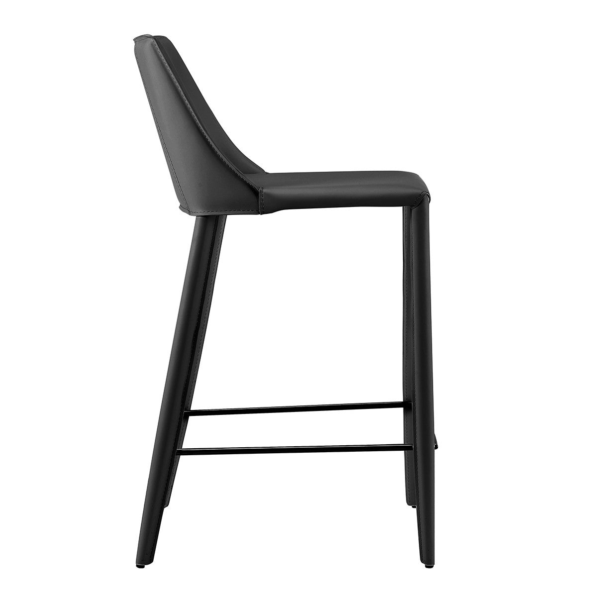 26" Black Steel Low Back Counter Height Bar Chair-Bar Chairs-DECOROLALA