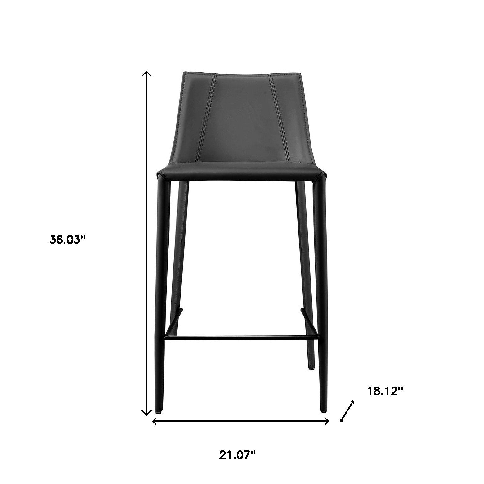 26" Black Steel Low Back Counter Height Bar Chair-Bar Chairs-DECOROLALA