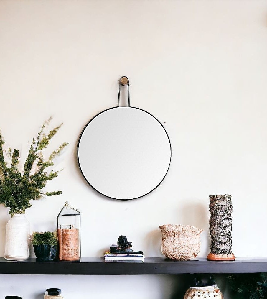 26" Black Wood Mirror-Mirrors-DECOROLALA