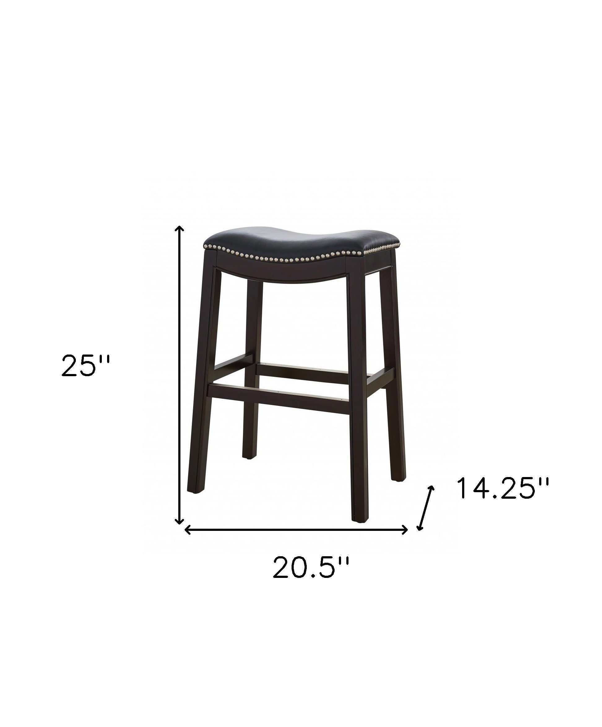 26" Black and Espresso Solid Wood Backless Counter Height Bar Chair-Bar Chairs-DECOROLALA