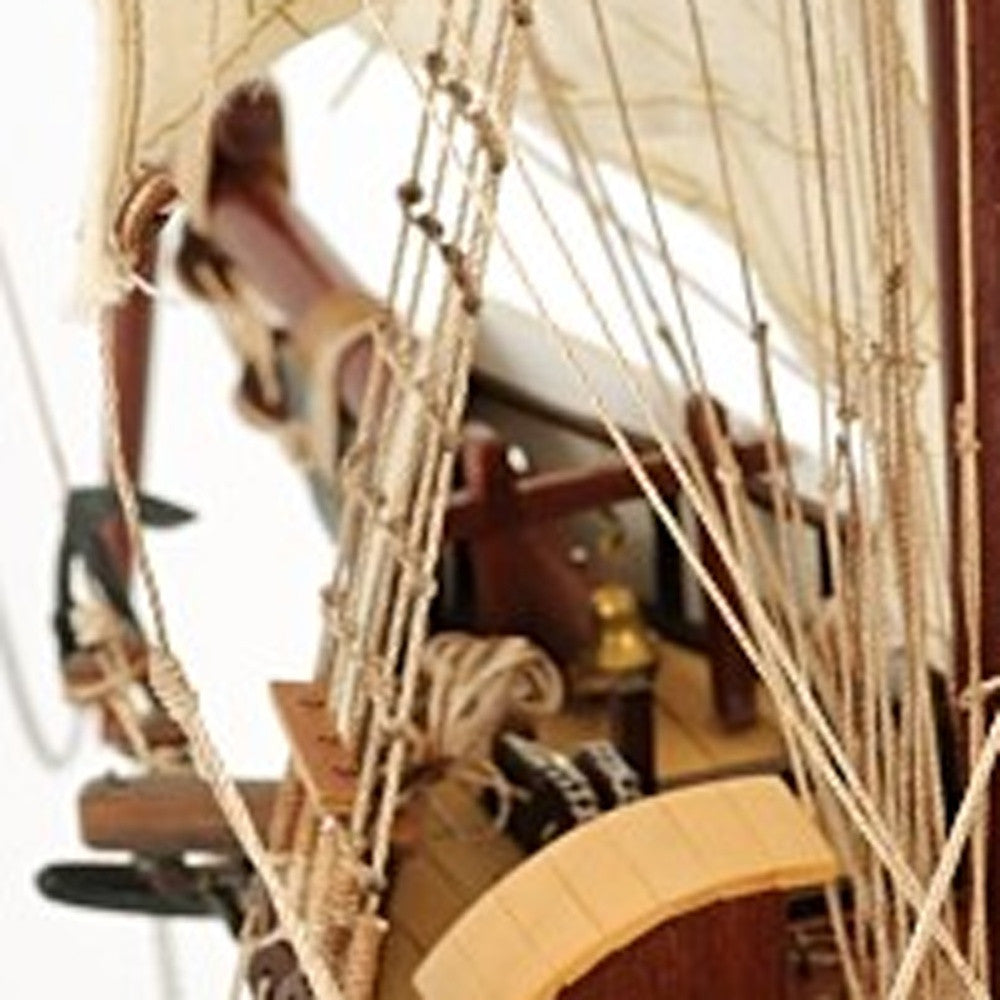 26" Black and White Solid Wood Hand Painted p-Oxybis(benzenesulfonyl hydrazide) Model Boat-Sculptures-DECOROLALA