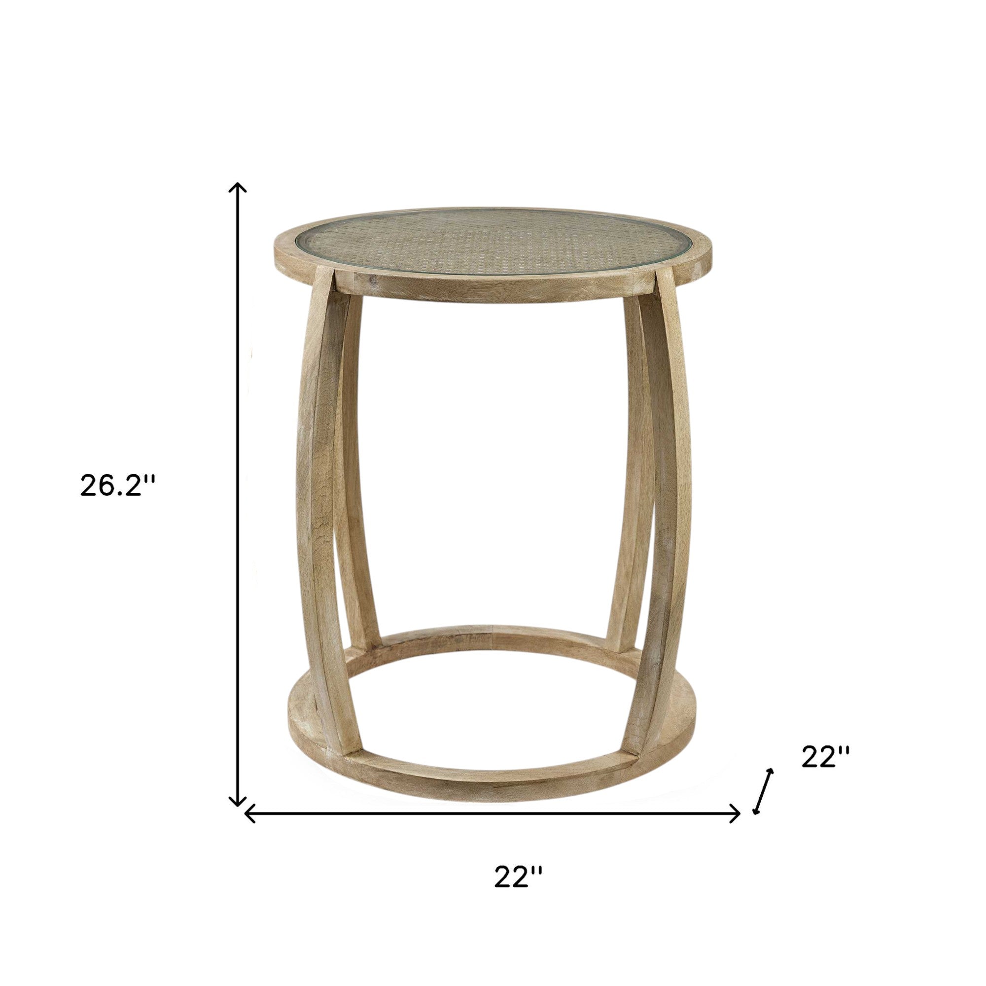 26" Brown And Clear Glass Round End Table-End-Side Tables-DECOROLALA