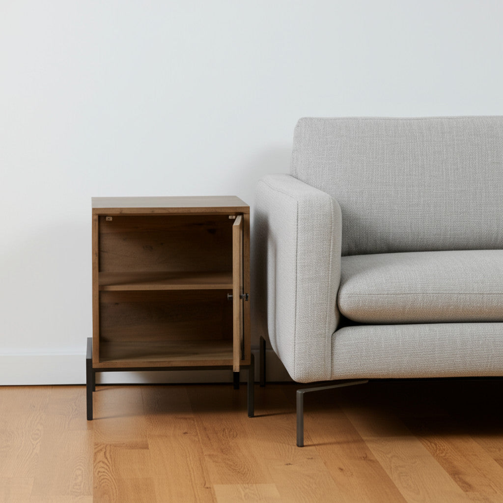 26" Brown Solid Wood Square End Table-End-Side Tables-DECOROLALA
