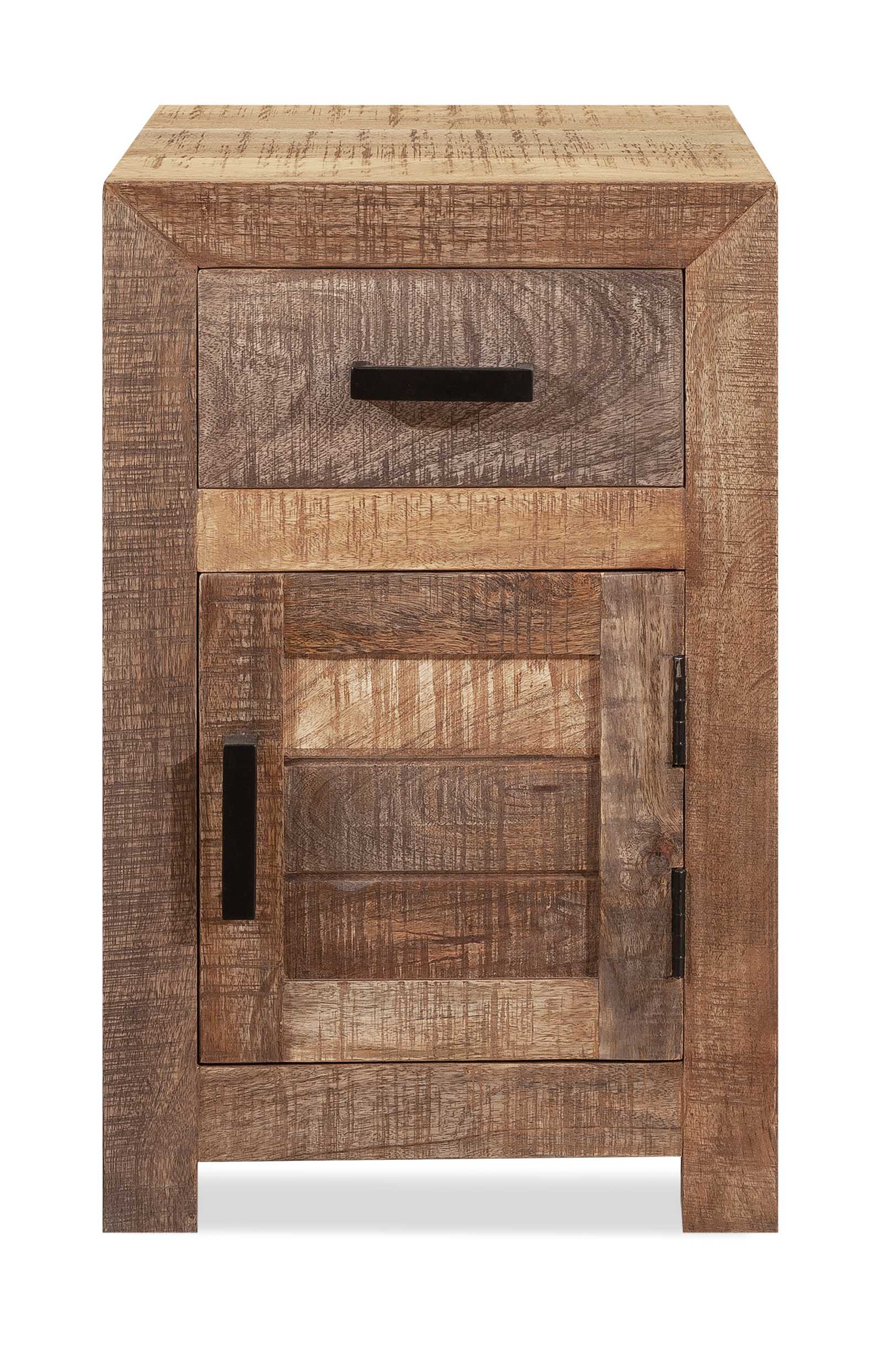 26" Brown Solid Wood Square End Table With Drawer-End-Side Tables-DECOROLALA