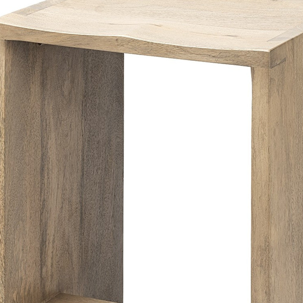 26" Brown Solid and Manufactured Wood Backless Counter Height Bar Chair-Bar Chairs-DECOROLALA