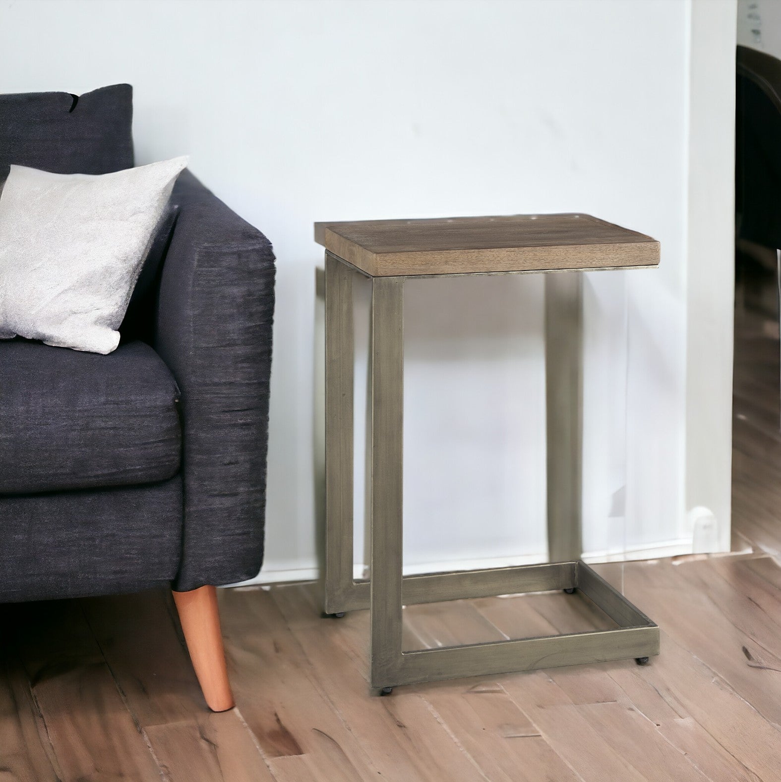 26" Brown Solid and Manufactured Wood Square End Table-End-Side Tables-DECOROLALA