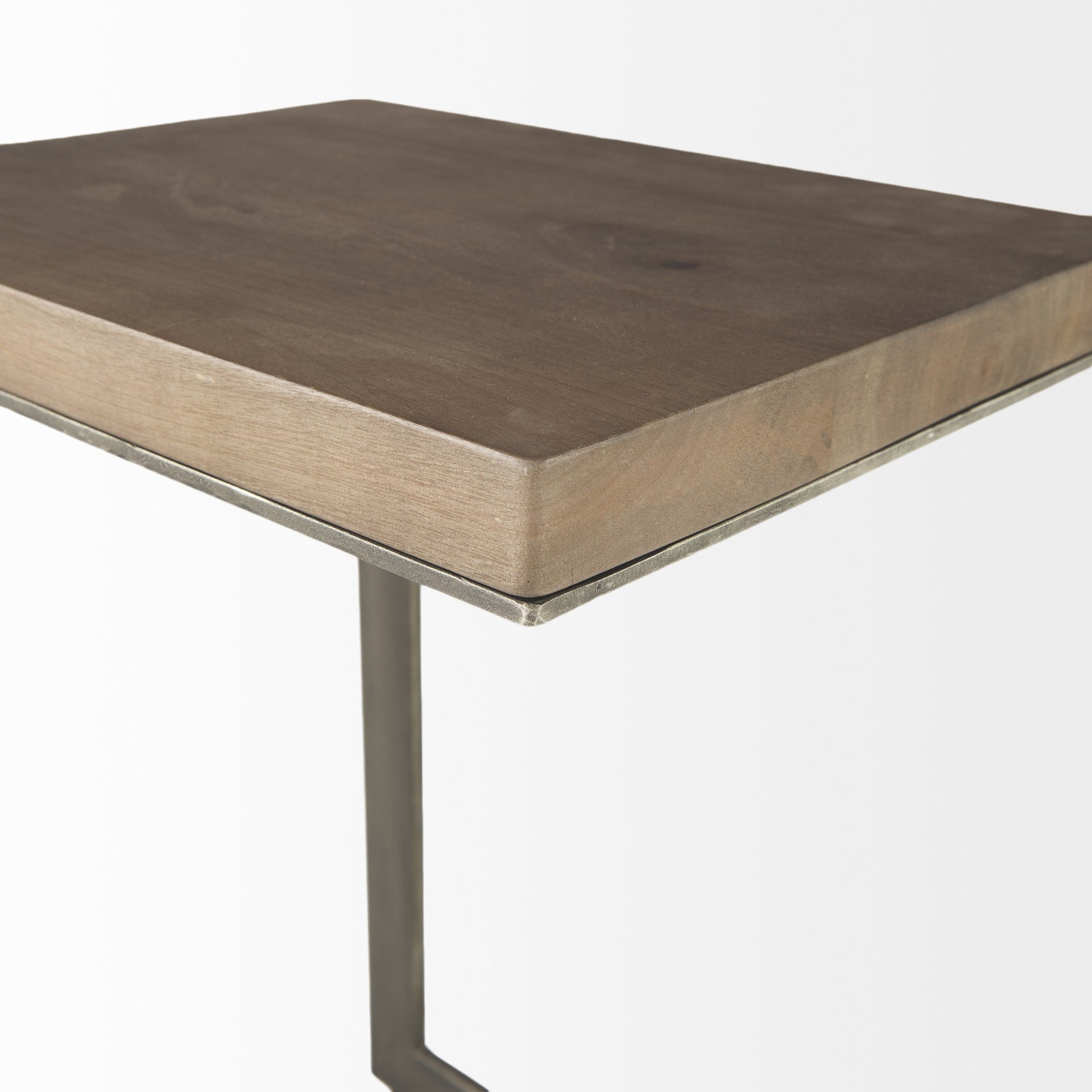 26" Brown Solid and Manufactured Wood Square End Table-End-Side Tables-DECOROLALA