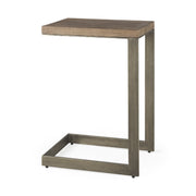 26" Brown Solid and Manufactured Wood Square End Table-End-Side Tables-DECOROLALA