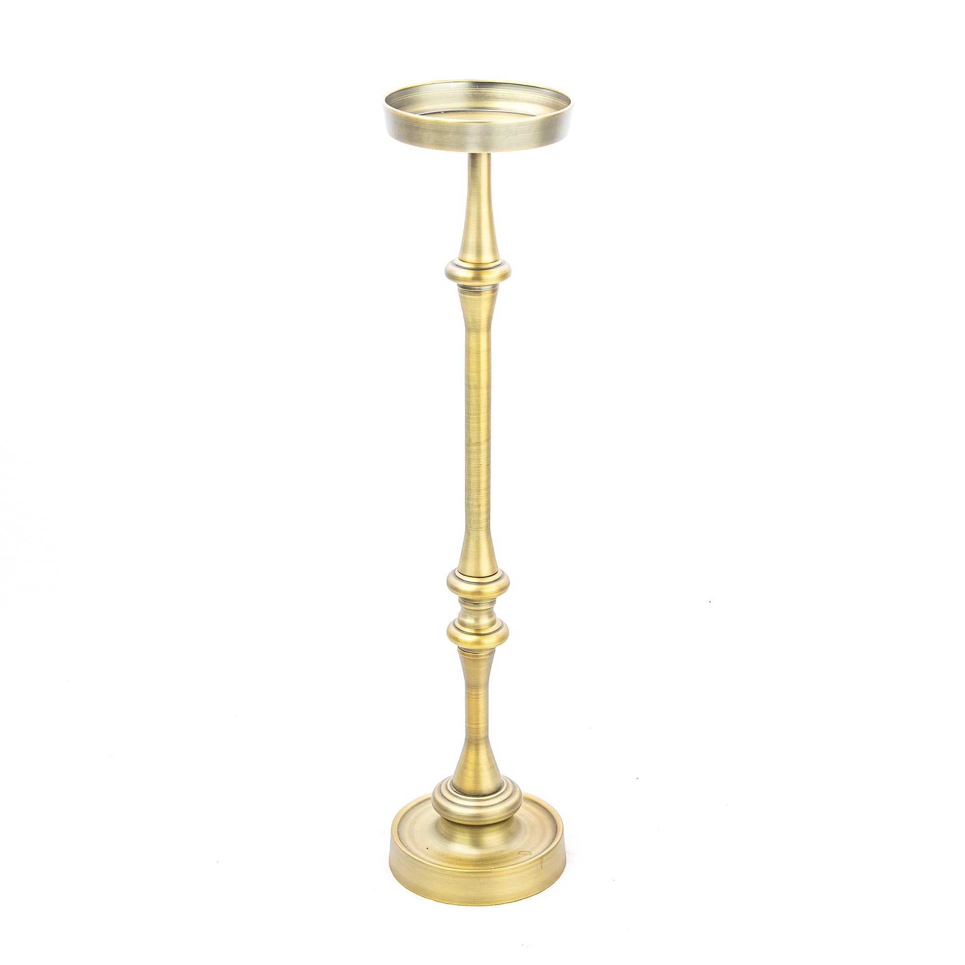 26" Brushed Gold Drink Size Round End Table-End-Side Tables-DECOROLALA