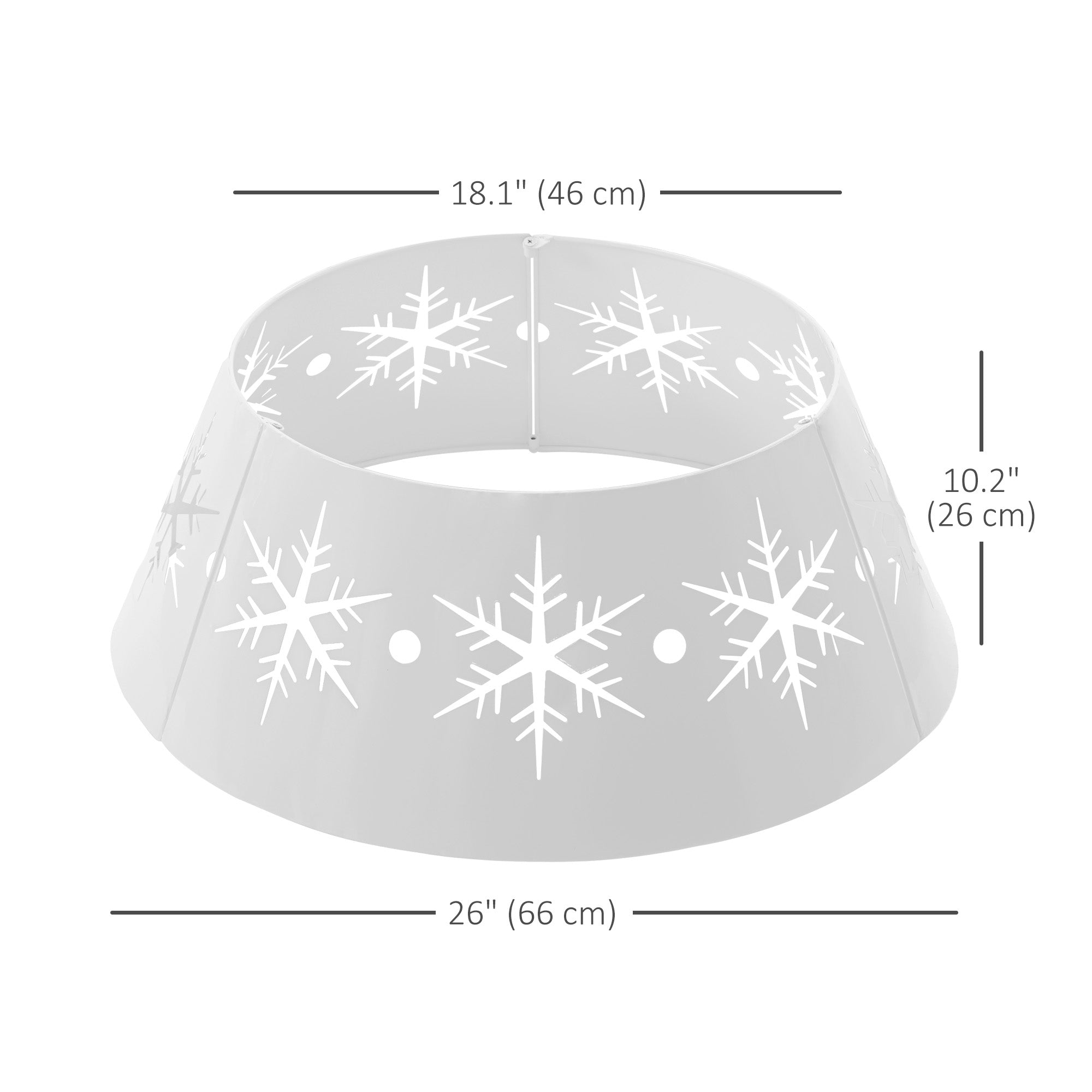 26" Christmas Tree Collar - White Steel Snowflake Pattern-Home Furnishings > Holiday & Seasonal > Christmas Trees-DECOROLALA