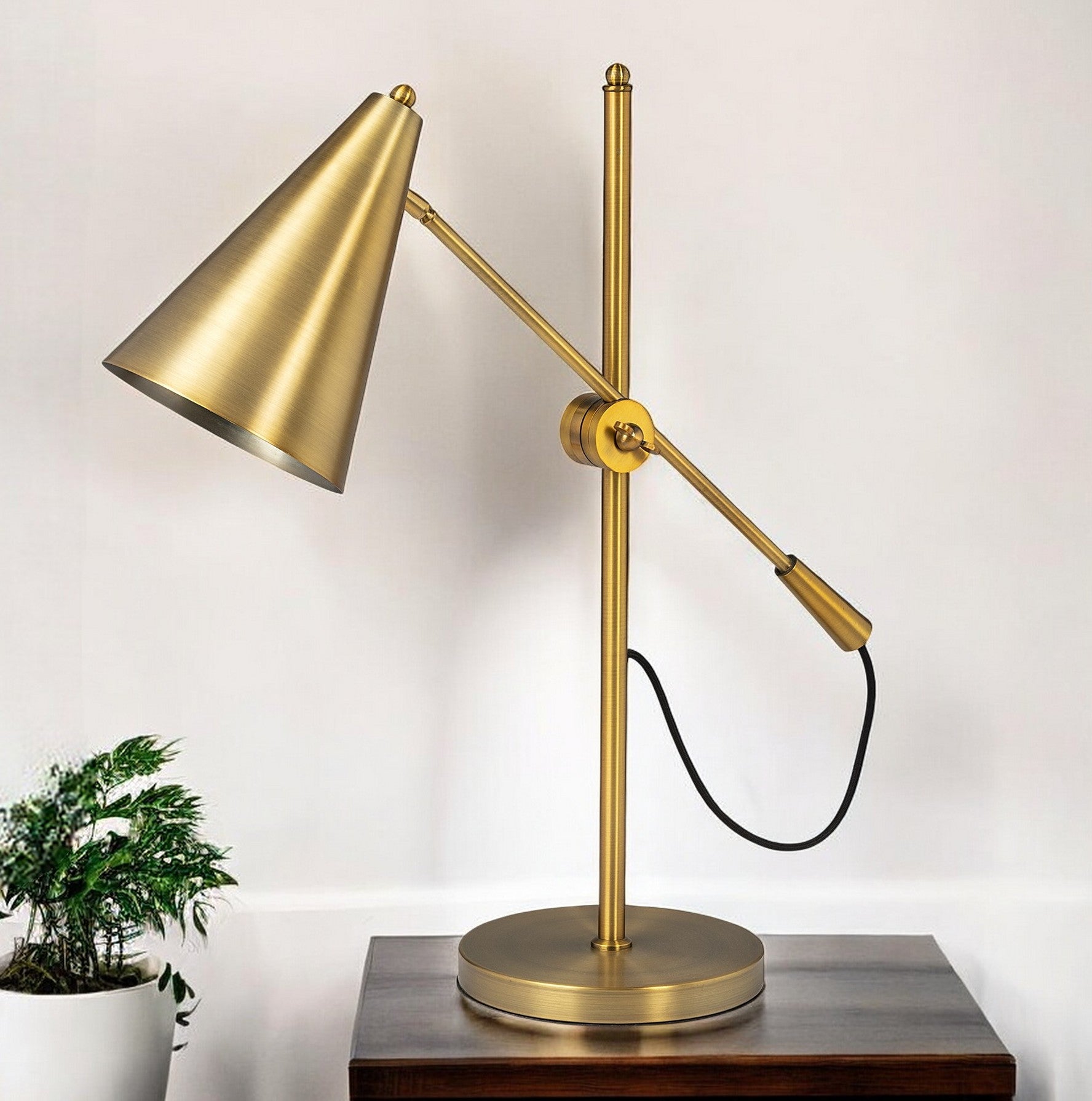 26" Gold Lamp Base LED With Gold Shade-Table Lamps-DECOROLALA