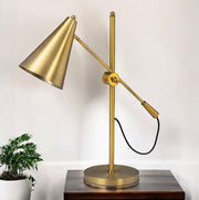 26" Gold Lamp Base LED With Gold Shade-Table Lamps-DECOROLALA