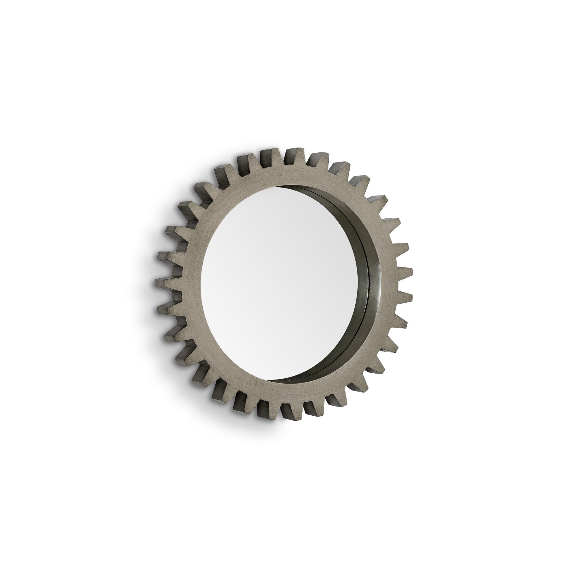 26" Gray Abstract Wood Framed Accent Mirror-Mirrors-DECOROLALA