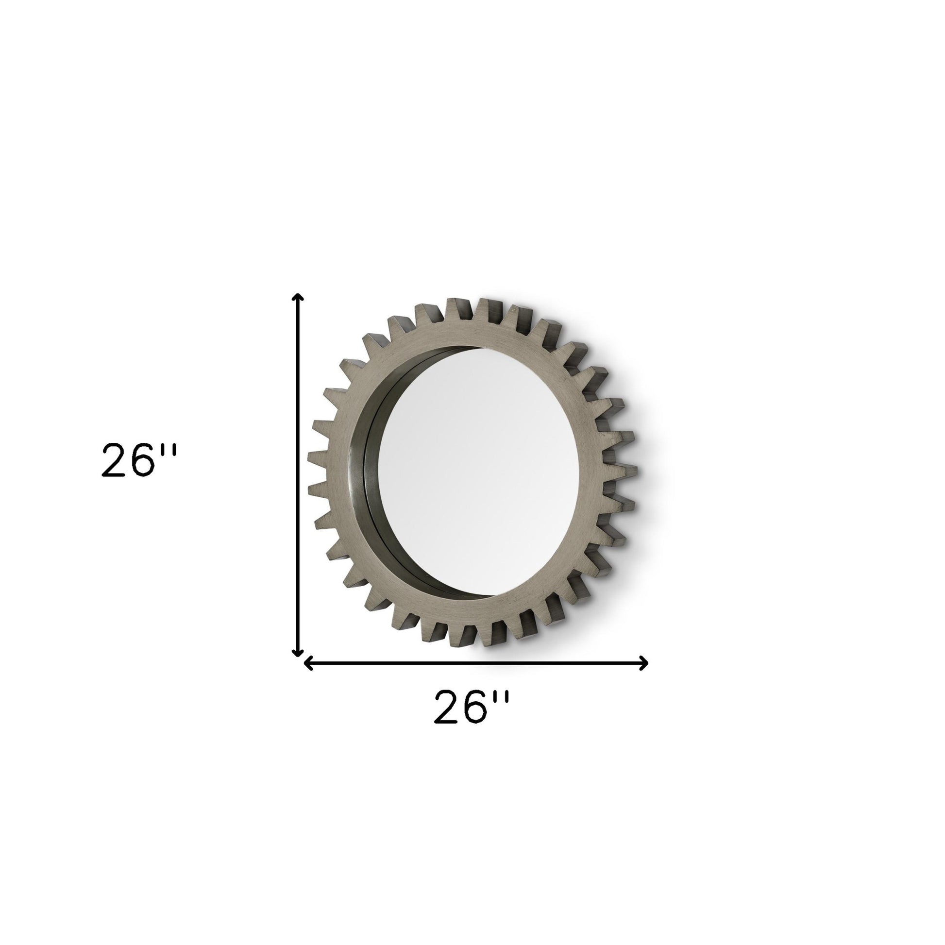 26" Gray Abstract Wood Framed Accent Mirror-Mirrors-DECOROLALA