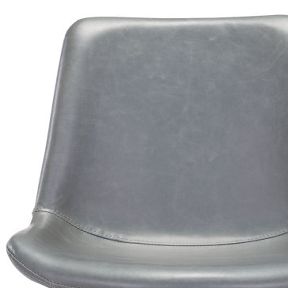 26" Gray And Black Steel Low Back Counter Height Bar Chair-Bar Chairs-DECOROLALA