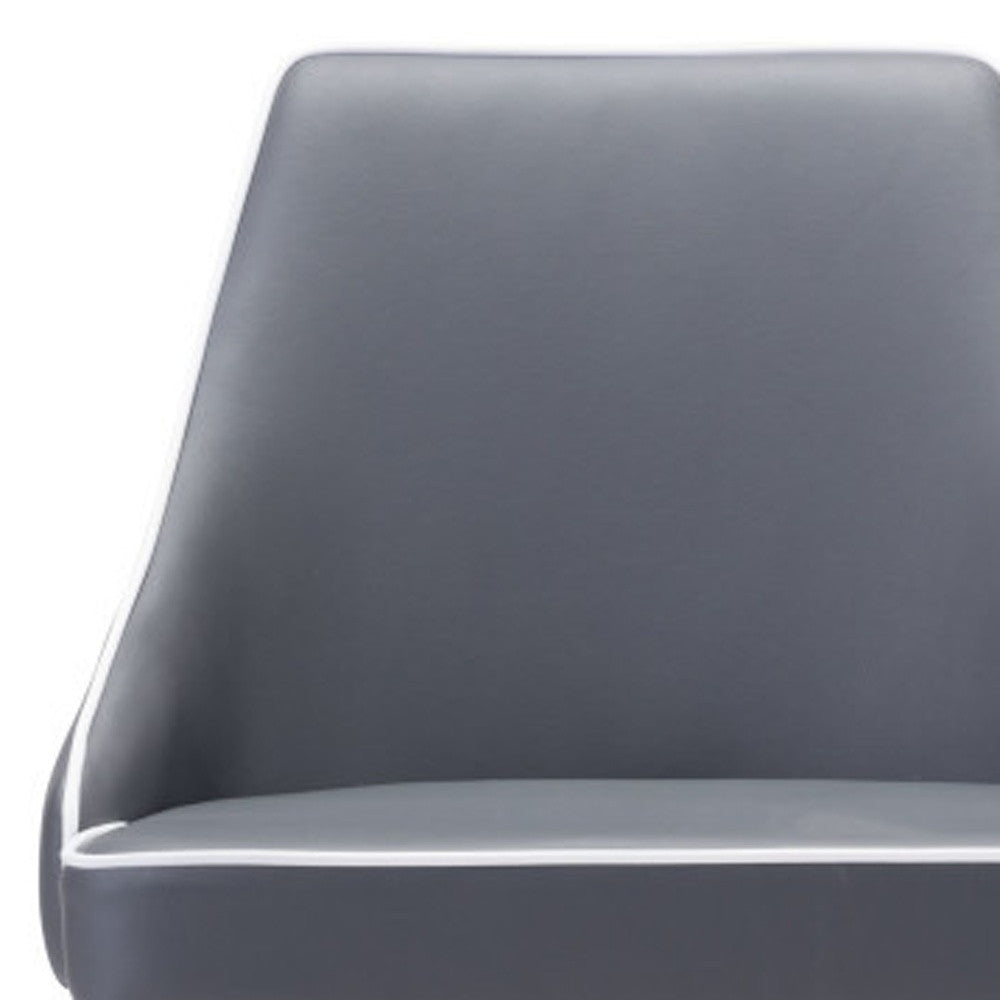 26" Gray And Brown Solid Wood Low Back Counter Height Bar Chair-Bar Chairs-DECOROLALA