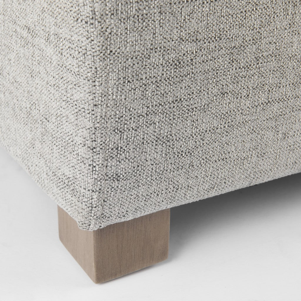 26" Gray Fabric and Brown Cocktail Ottoman-Ottomans-DECOROLALA