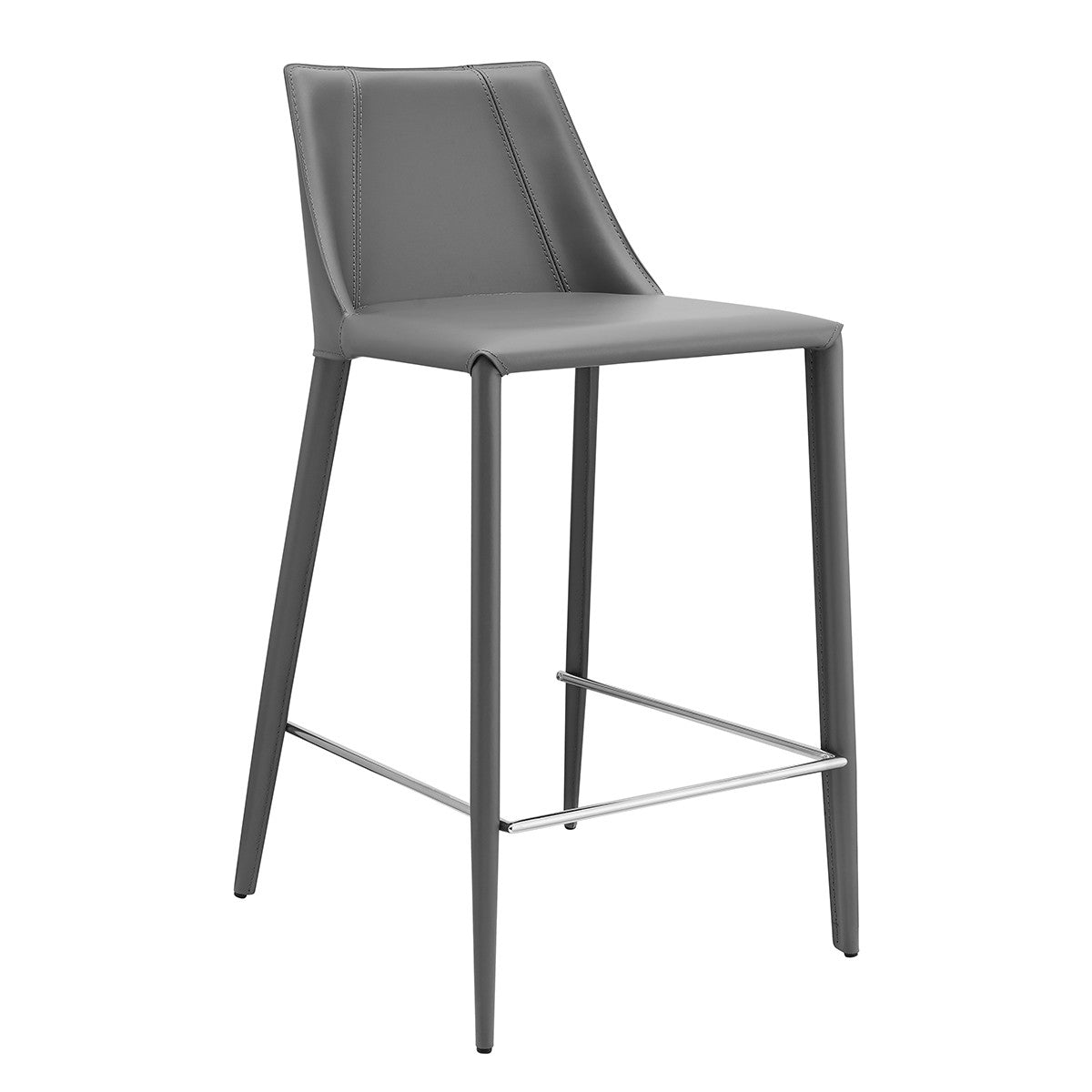 26" Gray Steel Low Back Counter Height Bar Chair-Bar Chairs-DECOROLALA