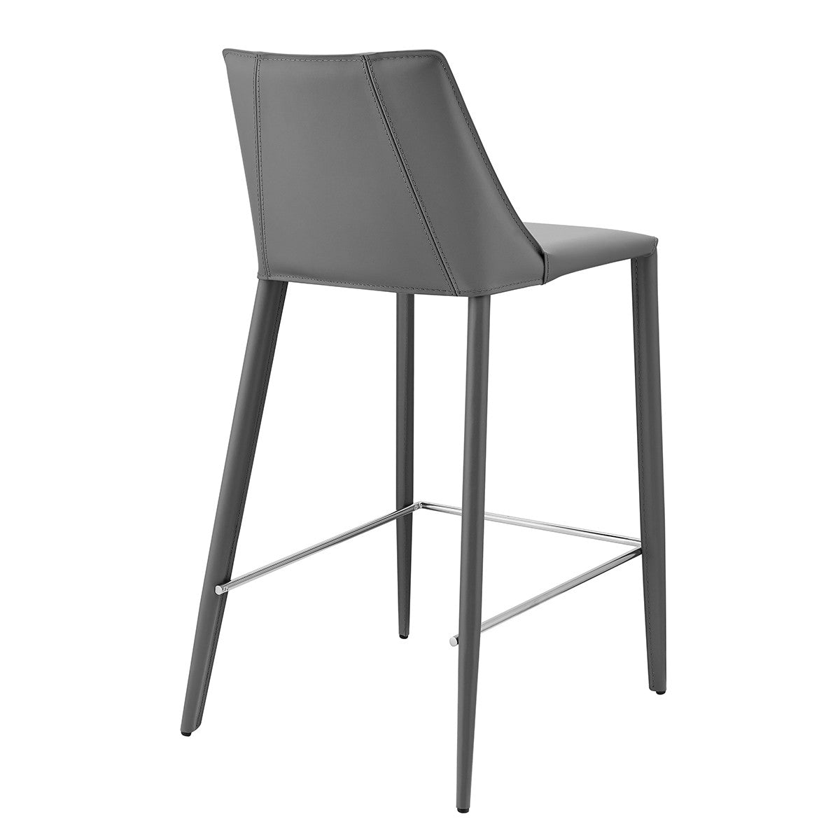26" Gray Steel Low Back Counter Height Bar Chair-Bar Chairs-DECOROLALA