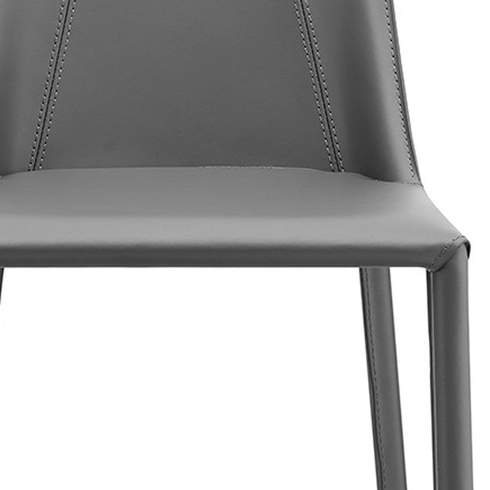 26" Gray Steel Low Back Counter Height Bar Chair-Bar Chairs-DECOROLALA