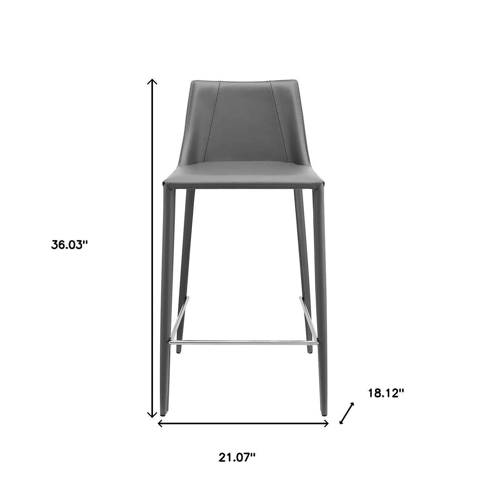 26" Gray Steel Low Back Counter Height Bar Chair-Bar Chairs-DECOROLALA