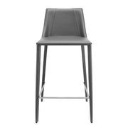 26" Gray Steel Low Back Counter Height Bar Chair-Bar Chairs-DECOROLALA
