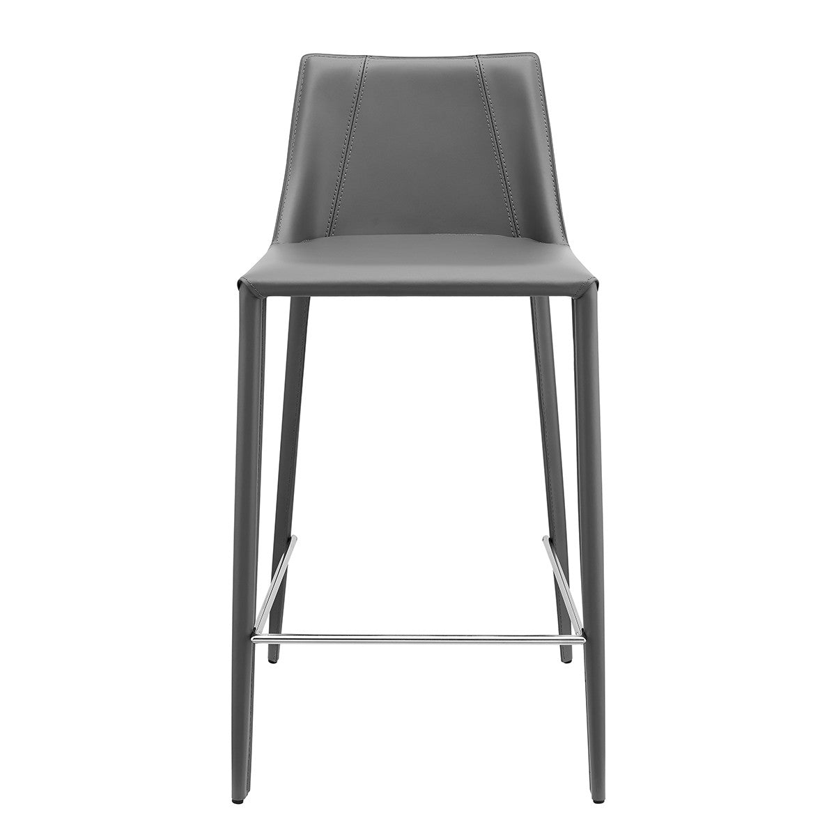 26" Gray Steel Low Back Counter Height Bar Chair-Bar Chairs-DECOROLALA