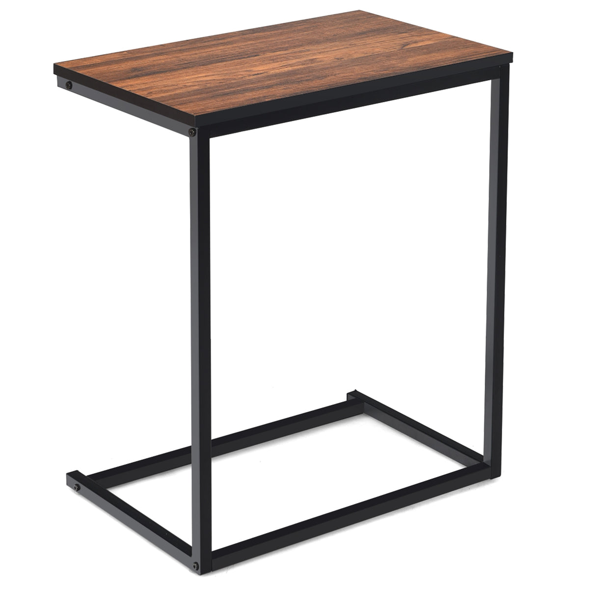 26 Inch Beside Sofa Laptop Holder End Stand Desk-Brown-End & Side Tables-DECOROLALA