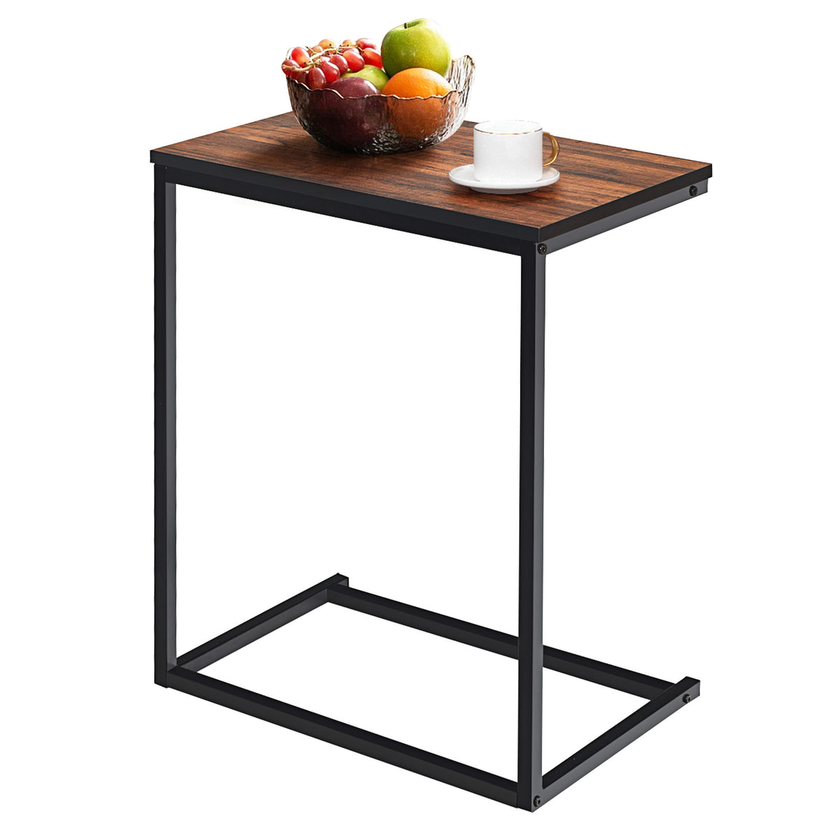 26 Inch Beside Sofa Laptop Holder End Stand Desk-Brown-End & Side Tables-DECOROLALA