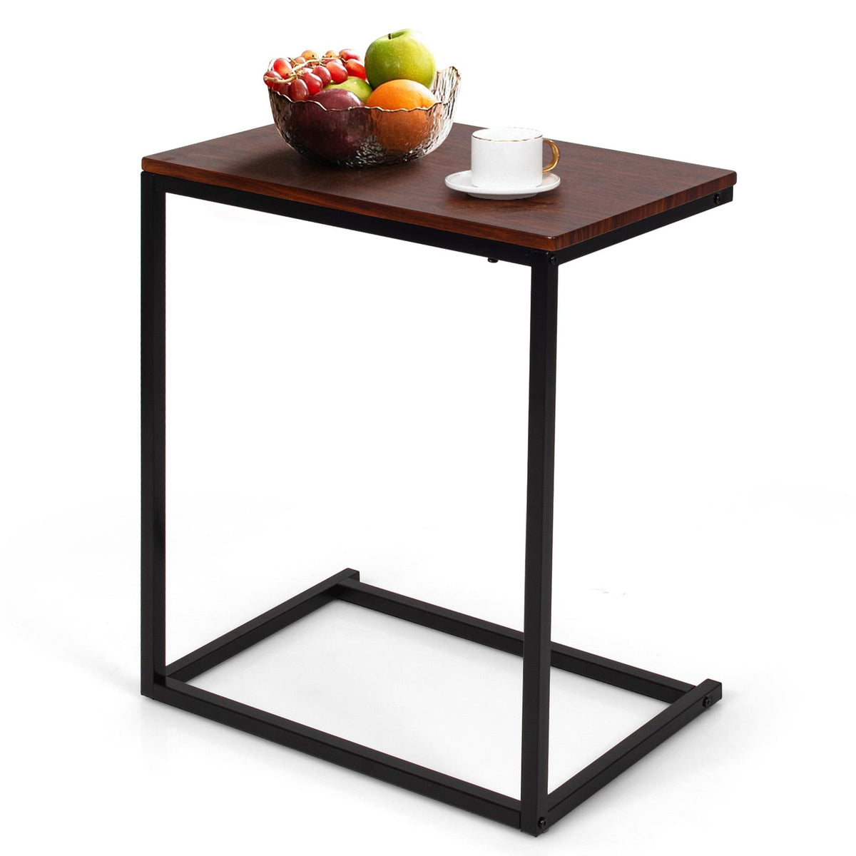 26 Inch Beside Sofa Laptop Holder End Stand Desk-Dark Brown-End & Side Tables-DECOROLALA