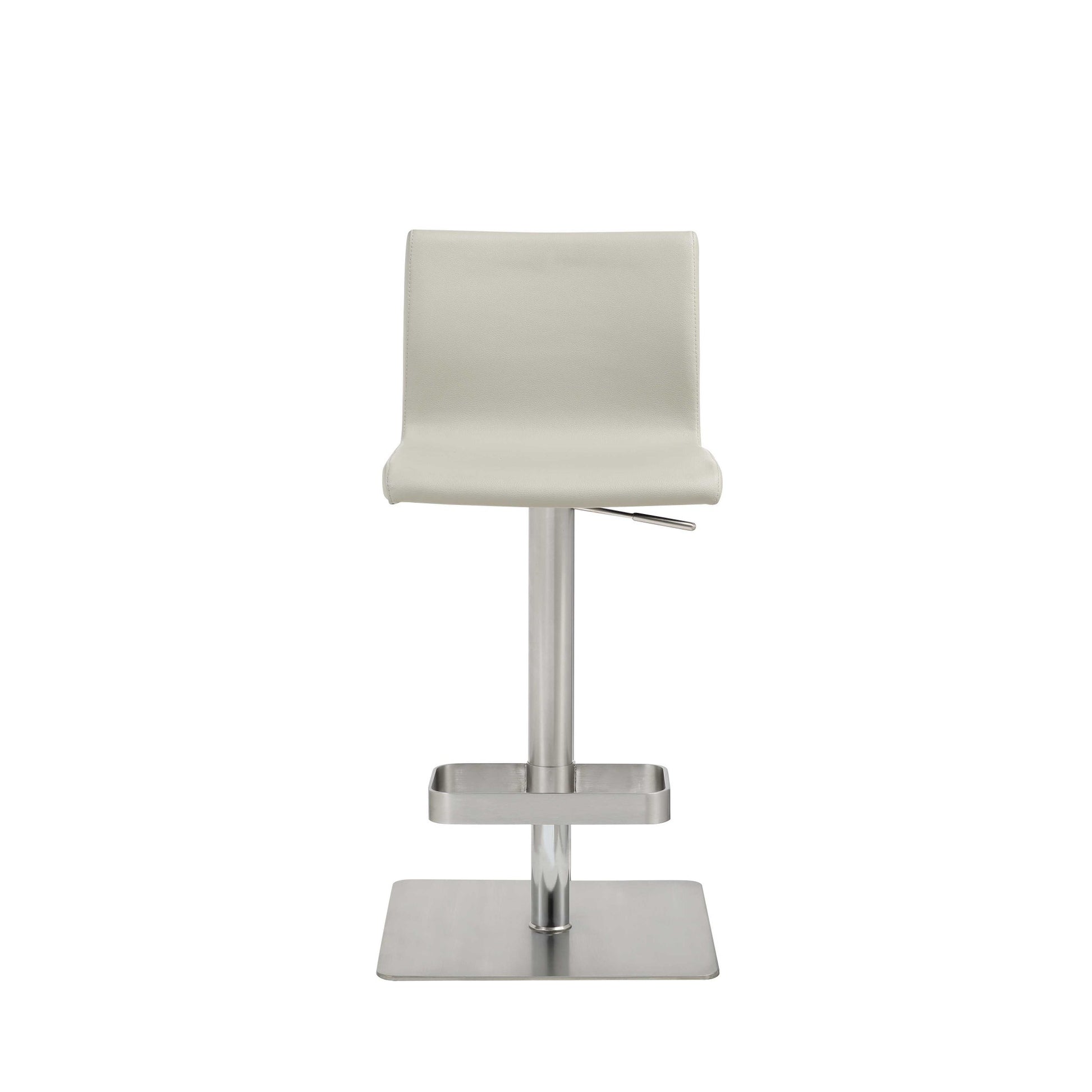 26 " Light Gray And Silver Stainless Steel Counter Height Bar Chair-Bar Chairs-DECOROLALA