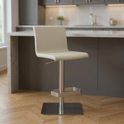 26 " Light Gray And Silver Stainless Steel Counter Height Bar Chair-Bar Chairs-DECOROLALA