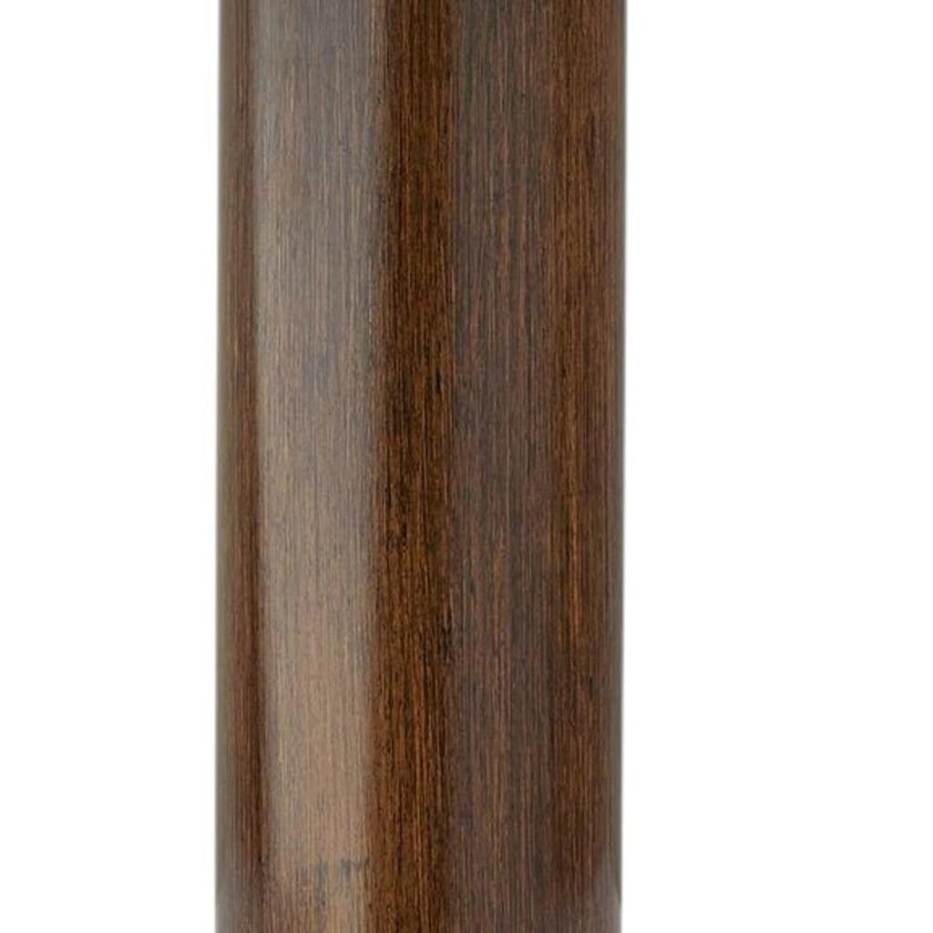 26" Natural Solid Wood Cylinder Table Lamp With White Cone Shade-Table Lamps-DECOROLALA