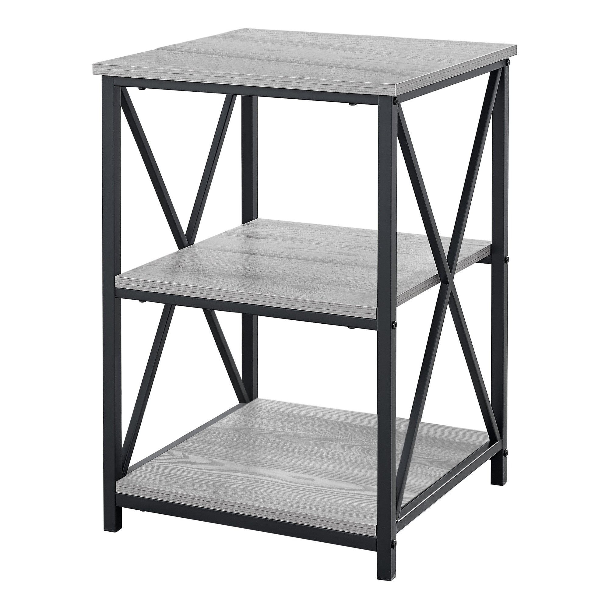 26" Rectangular Grey Black Metal Accent Table-End-Side Tables-DECOROLALA