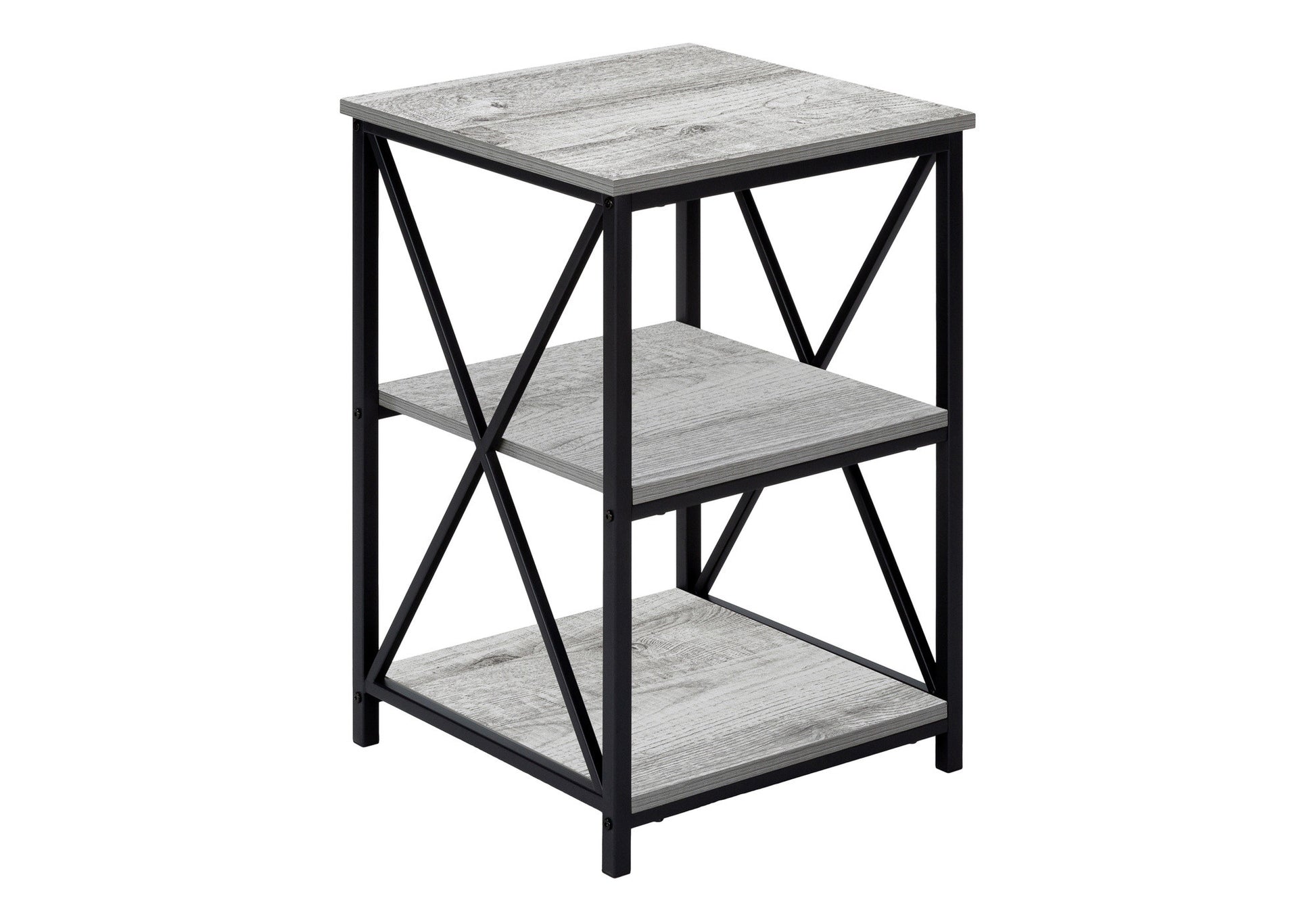 26" Rectangular Grey Black Metal Accent Table-End-Side Tables-DECOROLALA